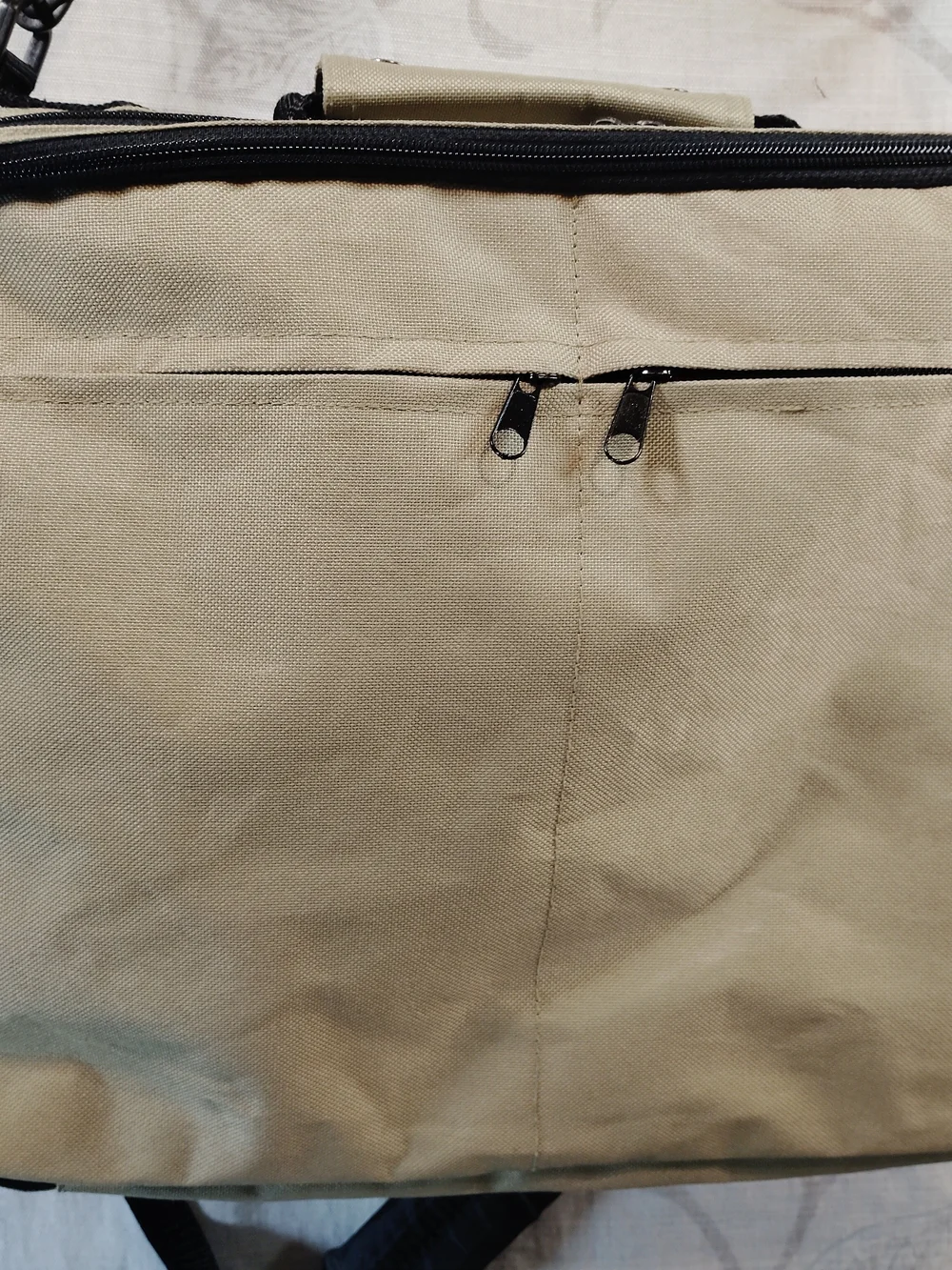 Tan Messenger Bag/ Backpack - Lightweight  W/ Shoulder Straps